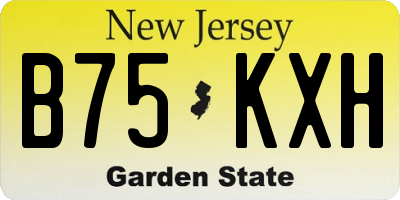 NJ license plate B75KXH