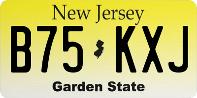 NJ license plate B75KXJ