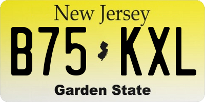 NJ license plate B75KXL