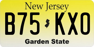NJ license plate B75KXO