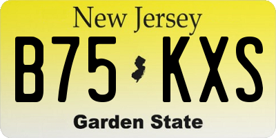 NJ license plate B75KXS