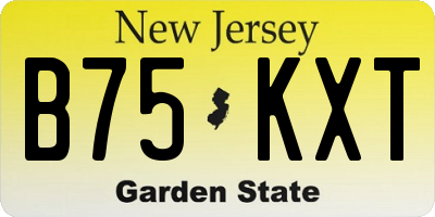 NJ license plate B75KXT