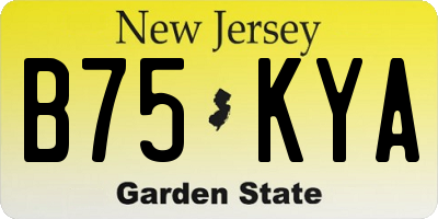 NJ license plate B75KYA