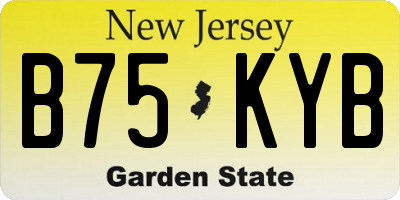 NJ license plate B75KYB