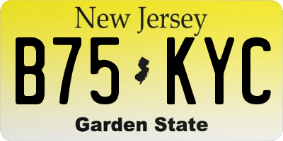 NJ license plate B75KYC