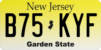 NJ license plate B75KYF