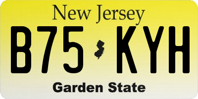 NJ license plate B75KYH