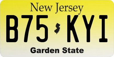 NJ license plate B75KYI