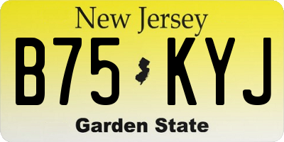 NJ license plate B75KYJ