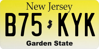 NJ license plate B75KYK