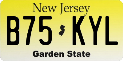 NJ license plate B75KYL