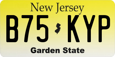 NJ license plate B75KYP