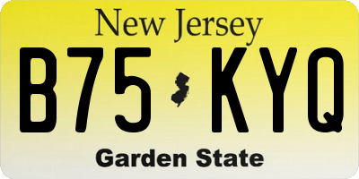 NJ license plate B75KYQ