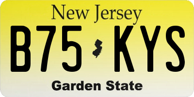 NJ license plate B75KYS
