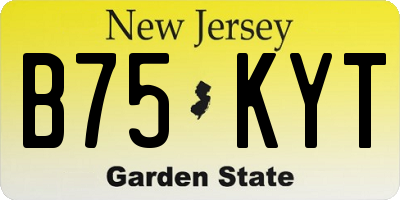 NJ license plate B75KYT