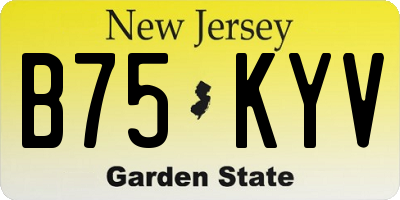 NJ license plate B75KYV