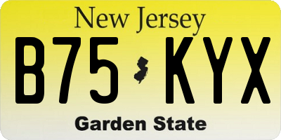 NJ license plate B75KYX