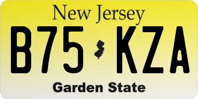 NJ license plate B75KZA