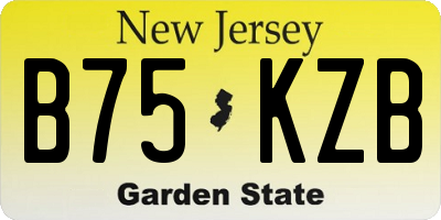 NJ license plate B75KZB