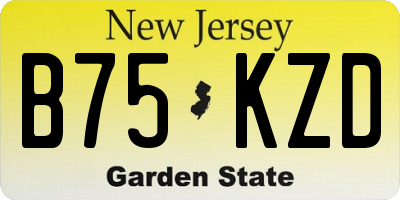 NJ license plate B75KZD