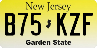 NJ license plate B75KZF