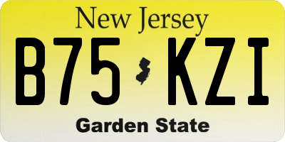 NJ license plate B75KZI