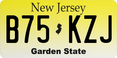 NJ license plate B75KZJ