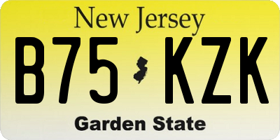 NJ license plate B75KZK