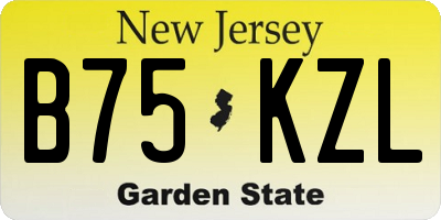NJ license plate B75KZL