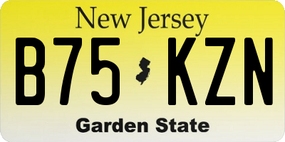 NJ license plate B75KZN