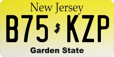 NJ license plate B75KZP