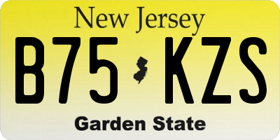 NJ license plate B75KZS
