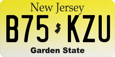 NJ license plate B75KZU