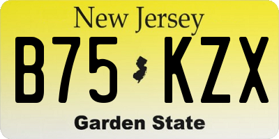 NJ license plate B75KZX