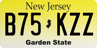 NJ license plate B75KZZ