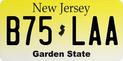NJ license plate B75LAA