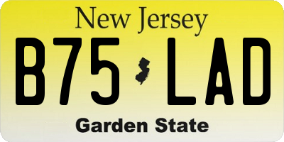 NJ license plate B75LAD