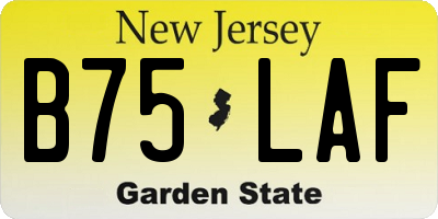 NJ license plate B75LAF