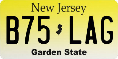 NJ license plate B75LAG