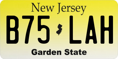 NJ license plate B75LAH