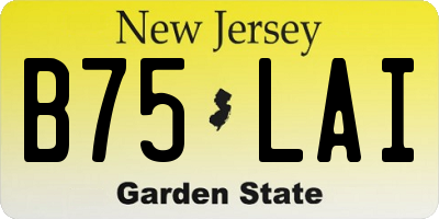 NJ license plate B75LAI