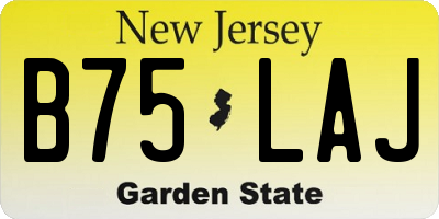 NJ license plate B75LAJ