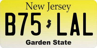 NJ license plate B75LAL