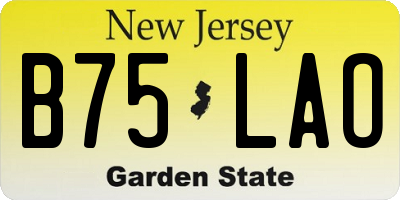 NJ license plate B75LAO