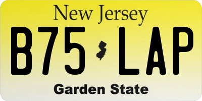 NJ license plate B75LAP