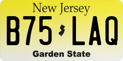NJ license plate B75LAQ