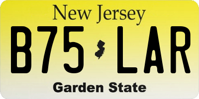 NJ license plate B75LAR
