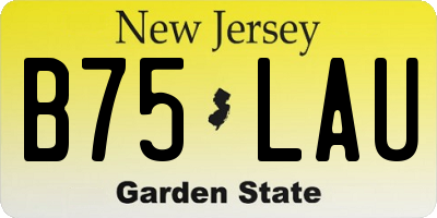 NJ license plate B75LAU