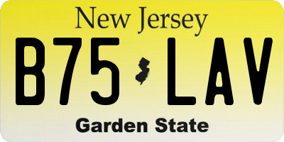 NJ license plate B75LAV