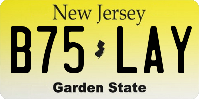 NJ license plate B75LAY